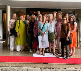 group of people in ashram